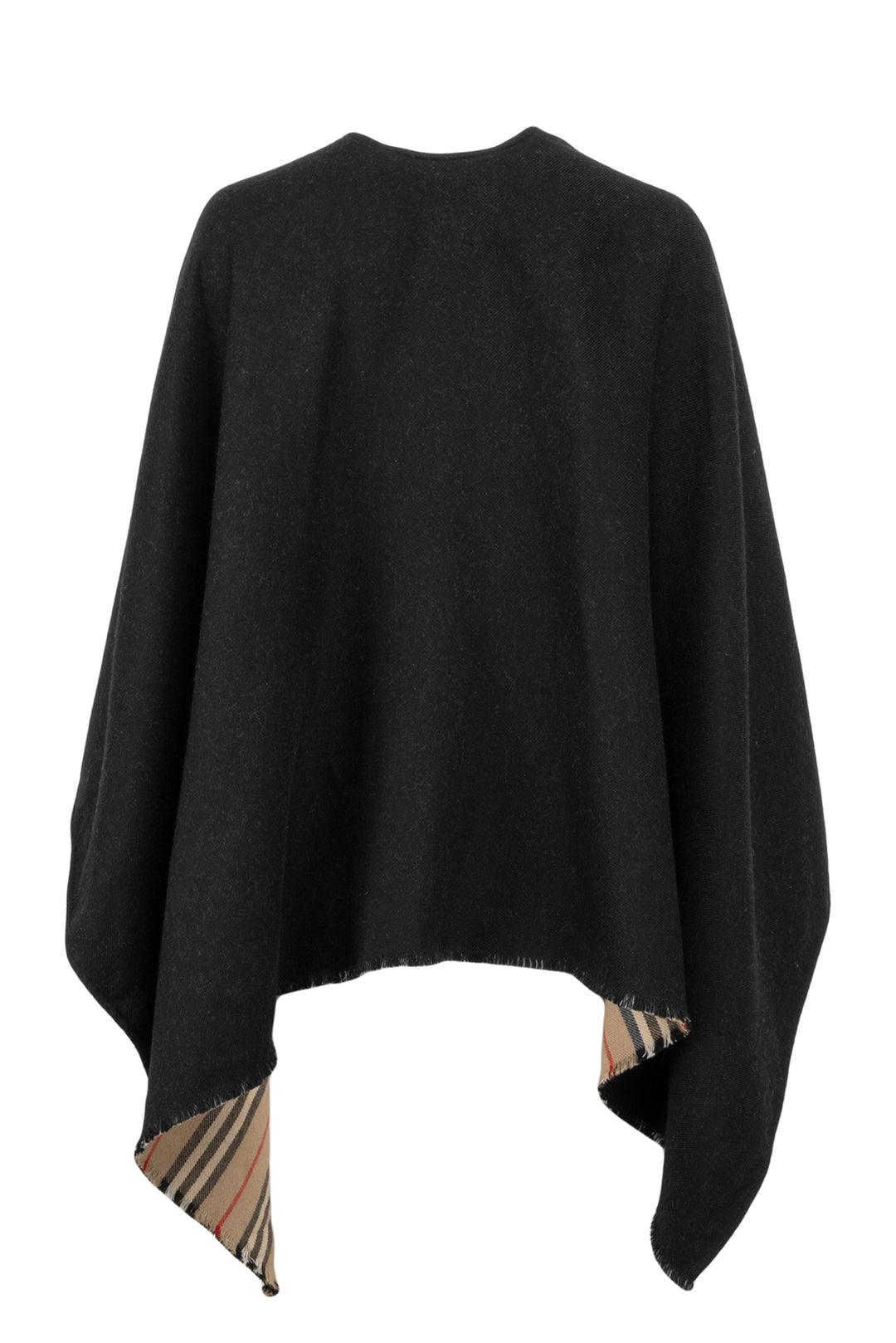 Burberry Size OS Reversible Fringe Wool Shawl