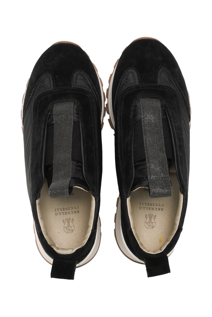 Brunello Cucinelli Size 39 Nylon & Suede Slip On Sneaker