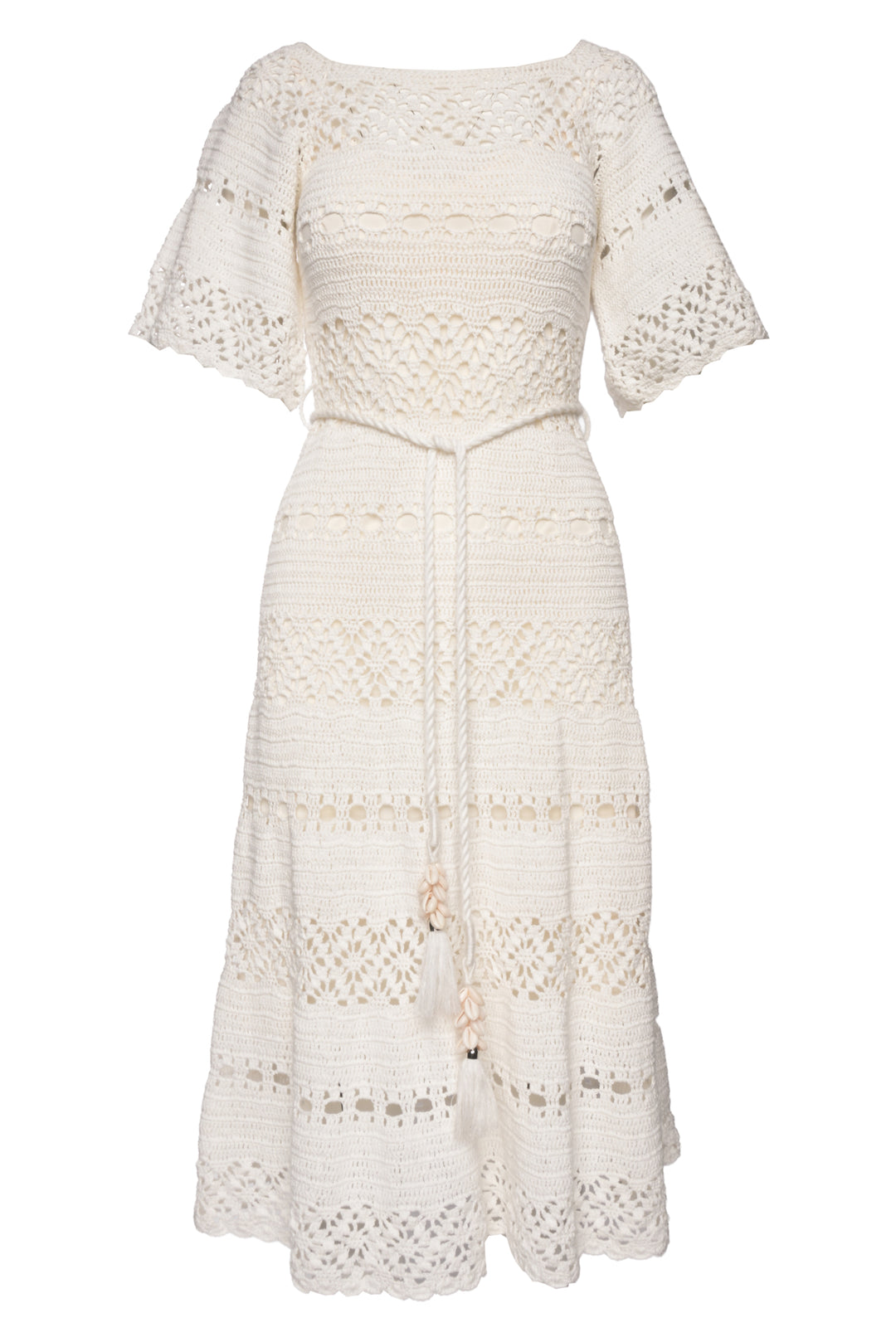 Zimmermann Size 1 Cassia Embellished Crochet Midi Dress