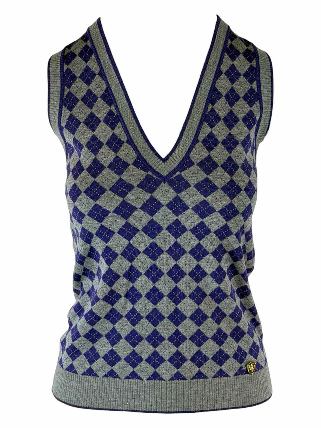 Gucci Size S Argyle Wool Sweater Vest