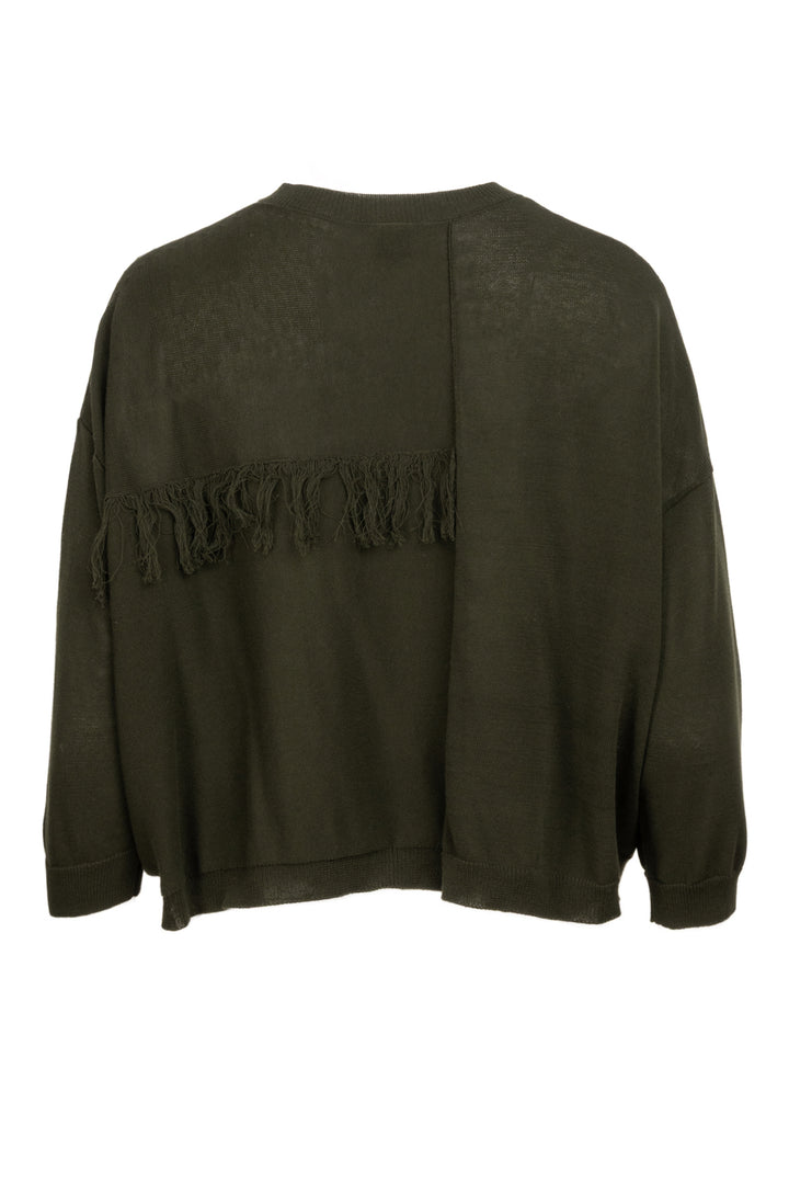 Y's Size 2 Cropped Fringe Embellished Cardigan