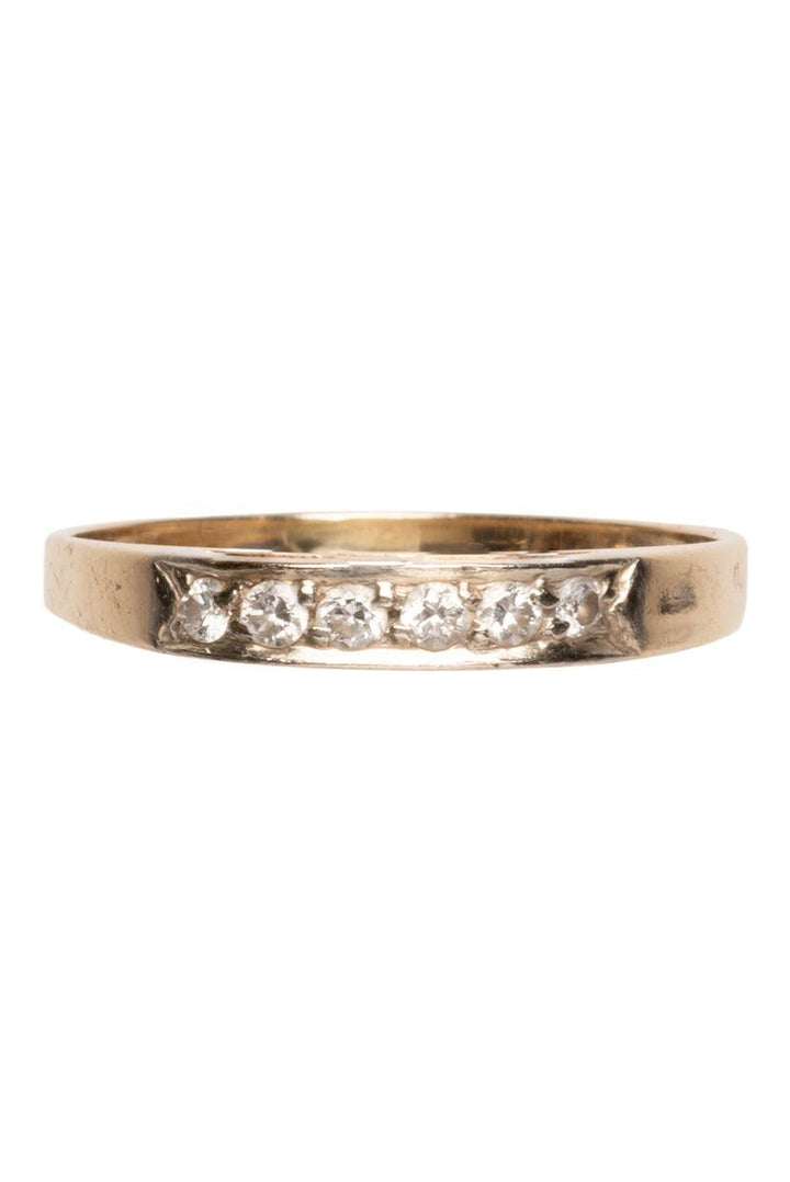 Size 7 14K White & Yellow Gold Plateau Diamond Ring