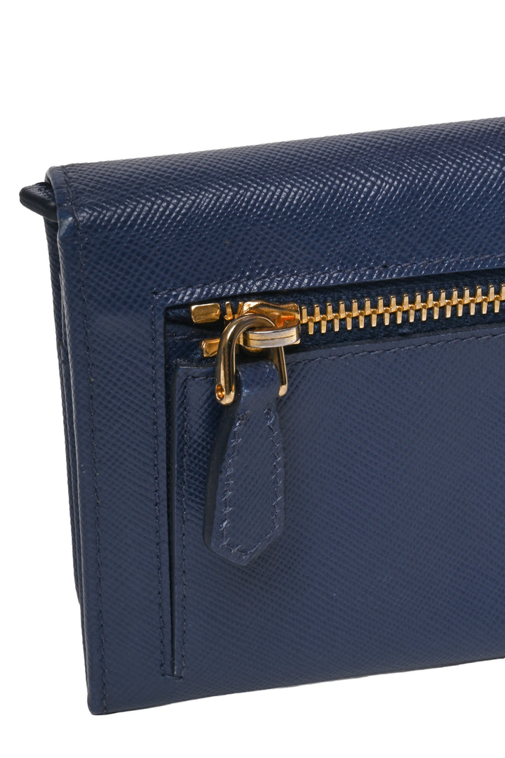 Prada Saffiano Leather Continental Flap Wallet