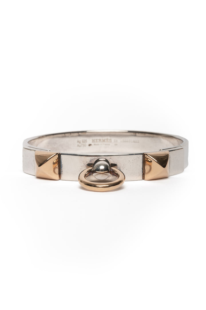 Hermes Two Tone Collier de Chien Bracelet