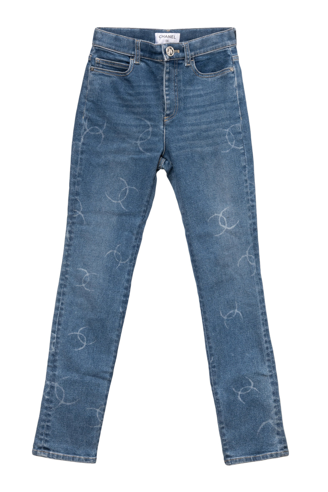 Chanel Size 2 CC Logo Skinny Jeans