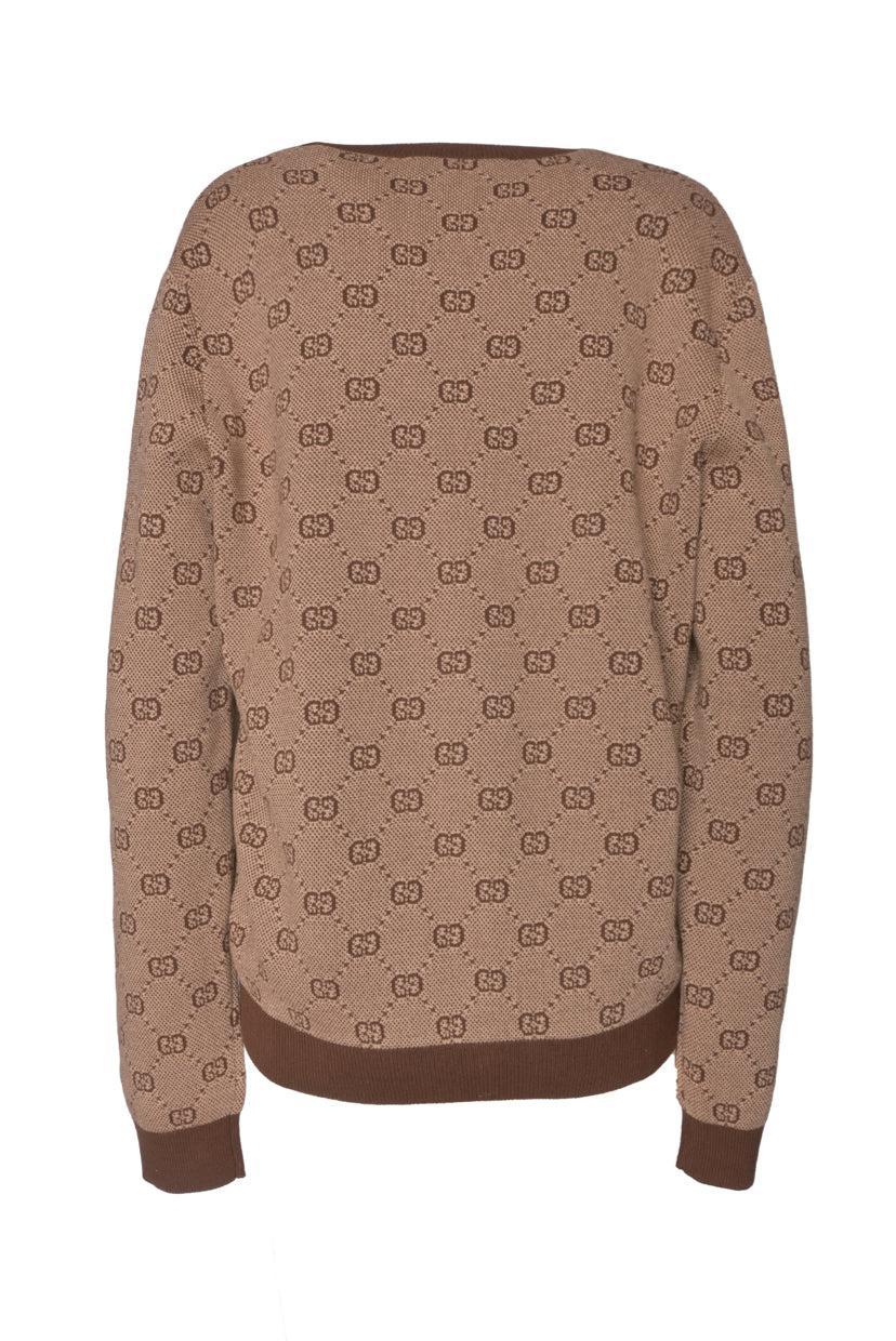 Gucci Size M Men's 2019 GG Monogram Wool Blend Crewneck Sweater