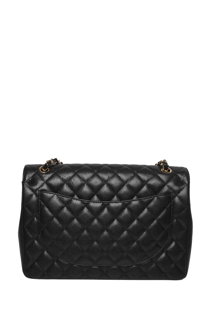 Chanel 2011 Caviar Quilted Maxi Classic Double Flap Shoulder Bag