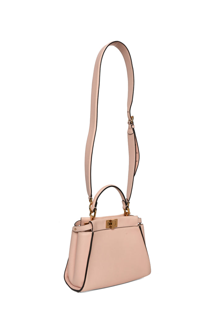 Fendi Vitello Seta Canvas FF Embroidered Mini Peekaboo Iconic Satchel