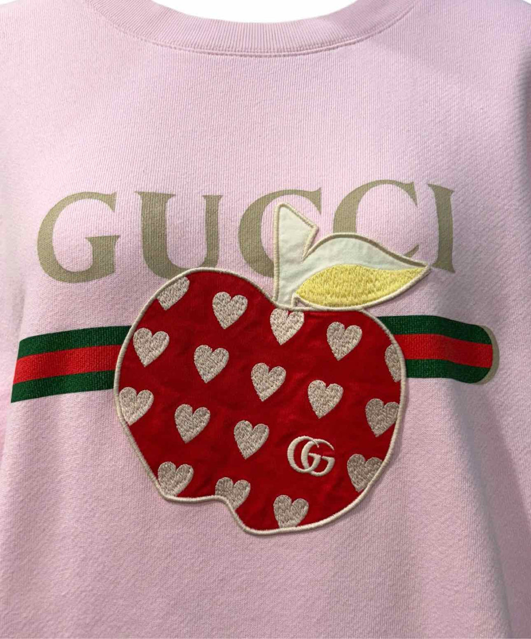 Gucci Size M GG Logo Embroidered Apple Sweatshirt
