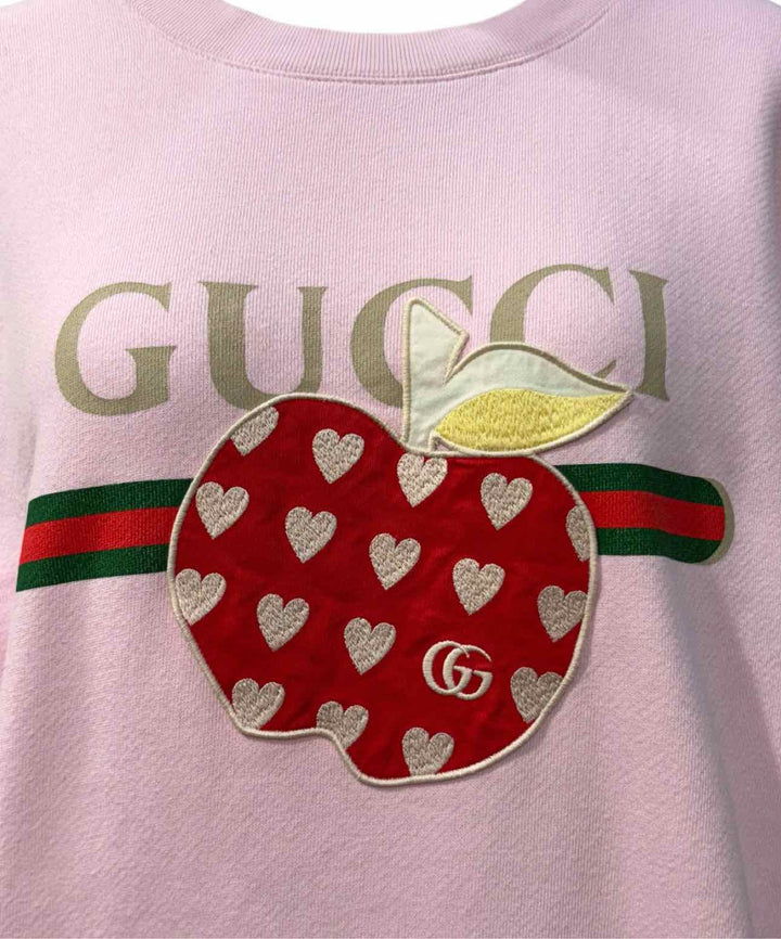 Gucci Size M GG Logo Embroidered Apple Sweatshirt