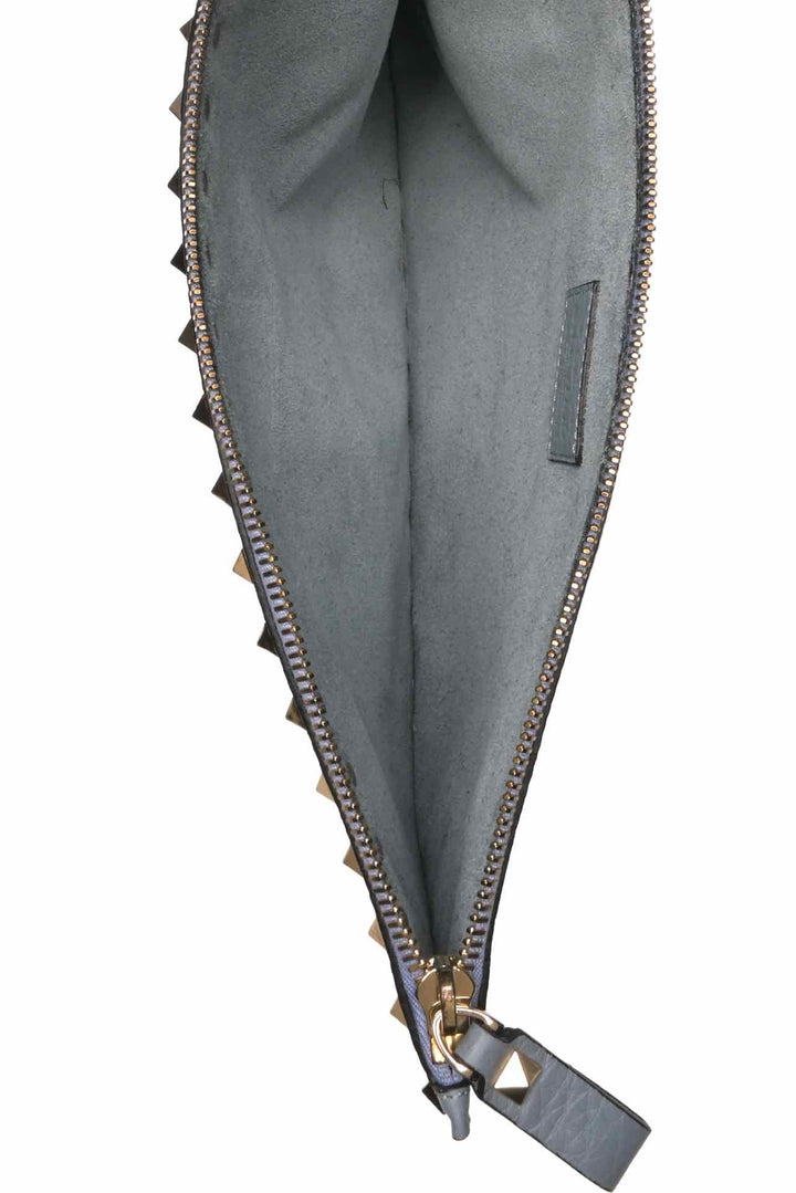 Valentino Rockstud Grain Leather Pouch Clutch