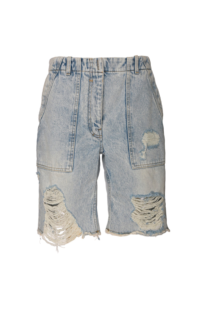 Givenchy Size 28 Men's Distressed Cargo Style Denim Shorts