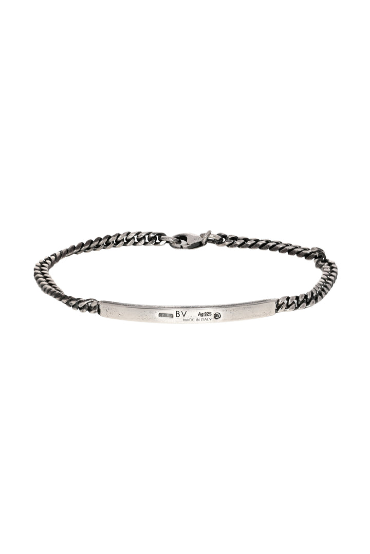 Bottega Veneta Size S Sterling Silver Chain ID Bracelet
