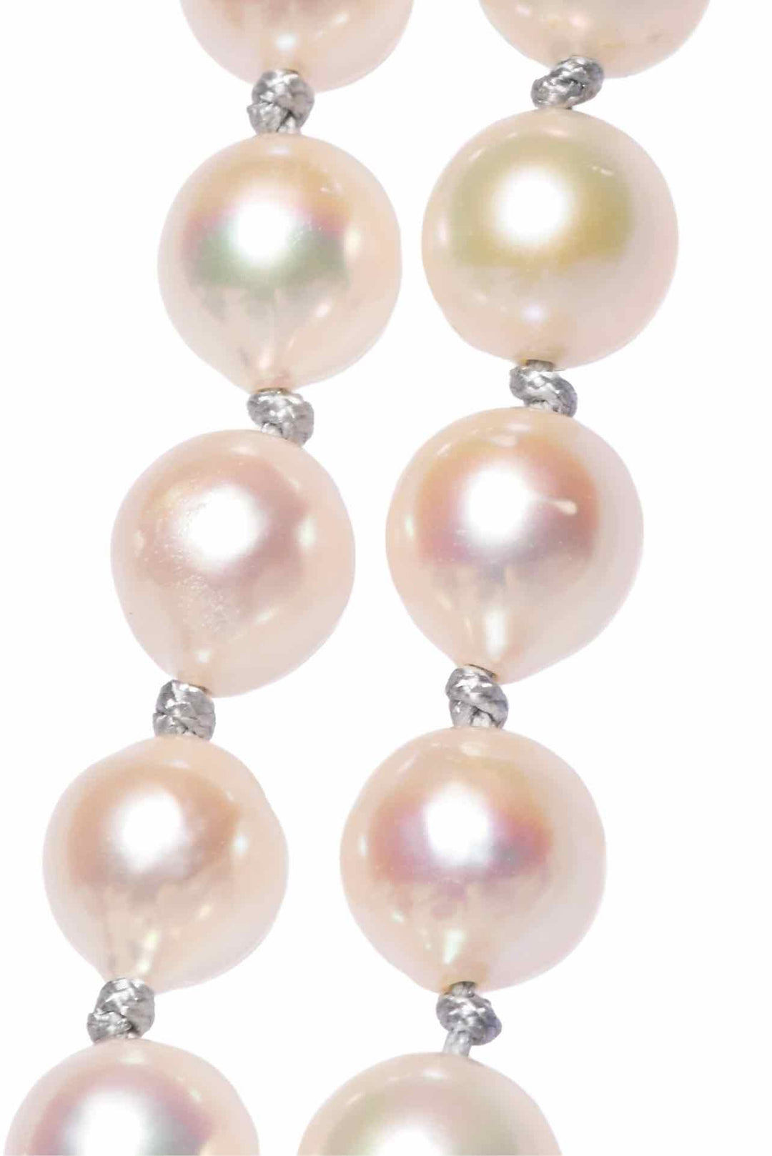 173 Semi Baroque Akoya Cultured Pearl Long Necklace