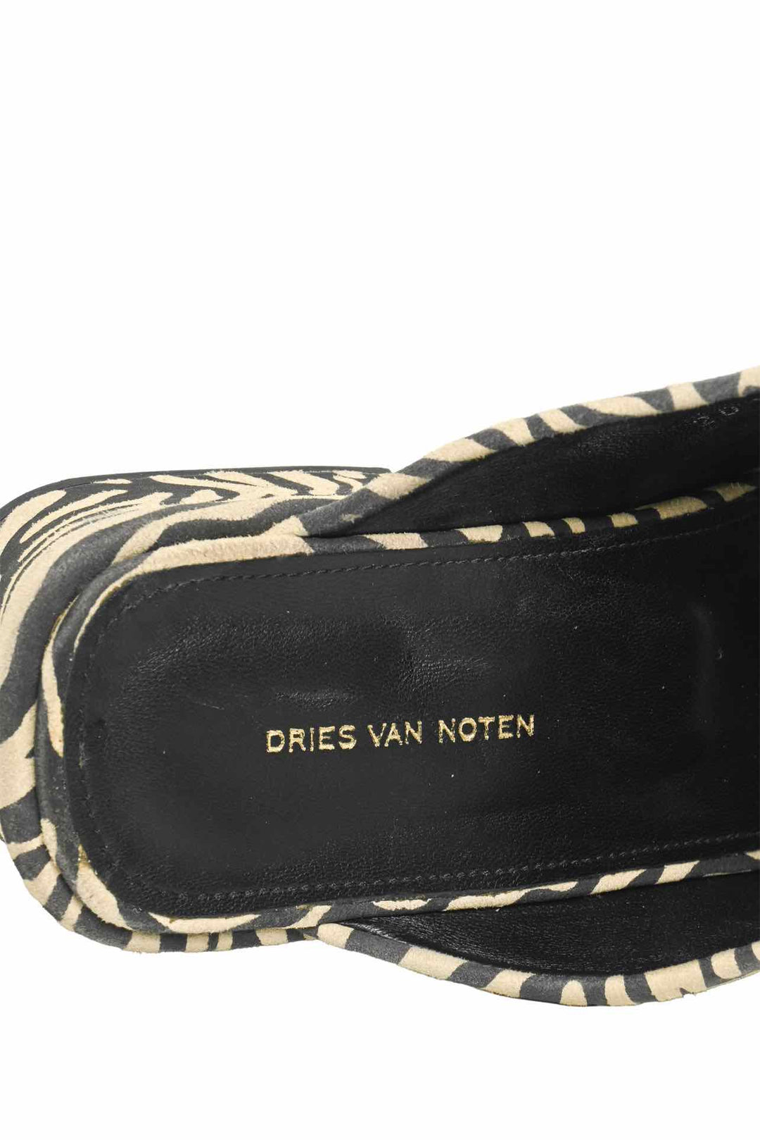 Dries Van Noten Size 40 Strappy Pony Hair Detailed Wedge Sandals