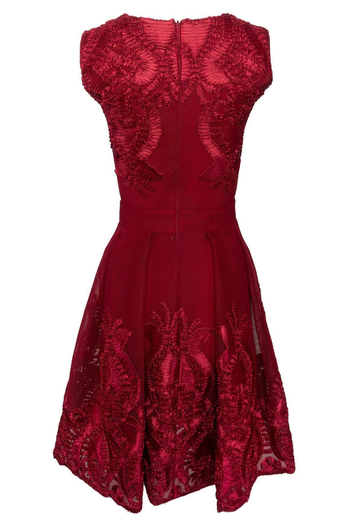 maje Size 1 Sleeveless Embroidered Mesh Dress