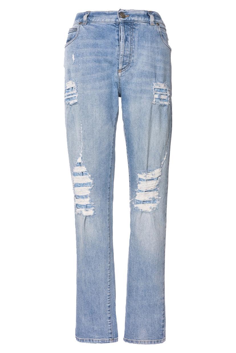 Balmain Size 33 Men's Slim Fit Ripped Jeans