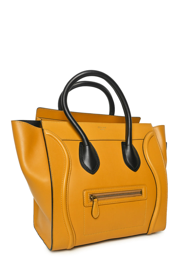 Celine 2013 Two-Tone Calfskin Leather Mini Luggage Tote
