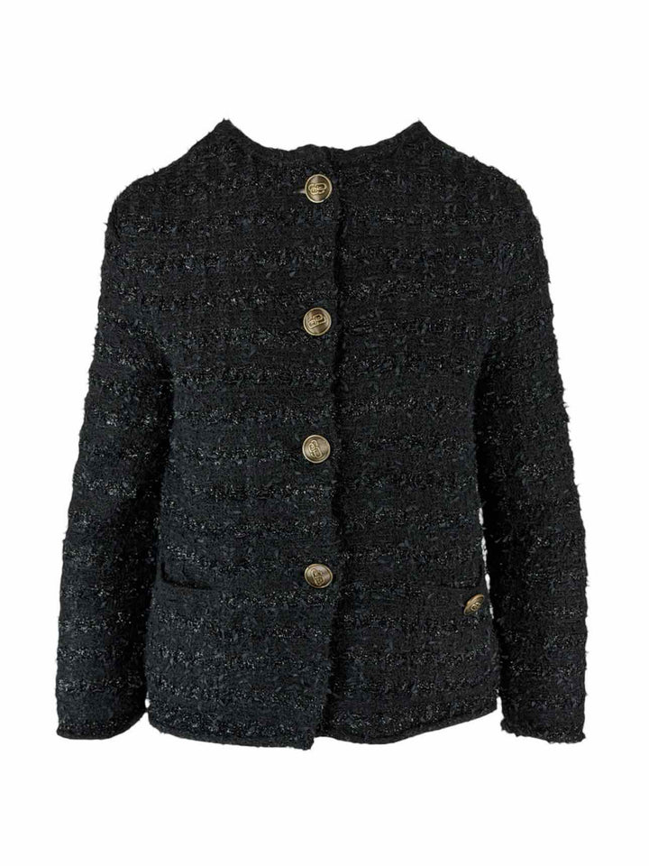 Balenciaga Size M 2022 Sparkly Tweed Back to Front Sweater