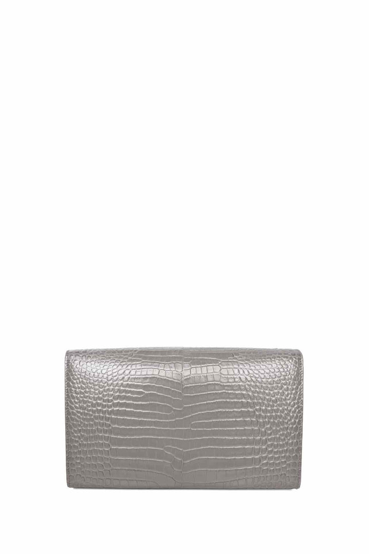 Saint Laurent Croc Embossed Medium Kate Tassel Bag