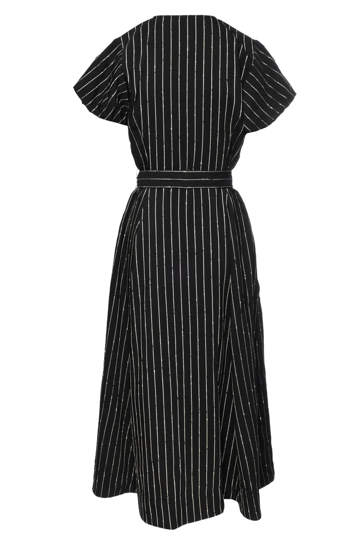 Ulla Johnson Size 8 Pinstripe Zip-Front Maxi Dress
