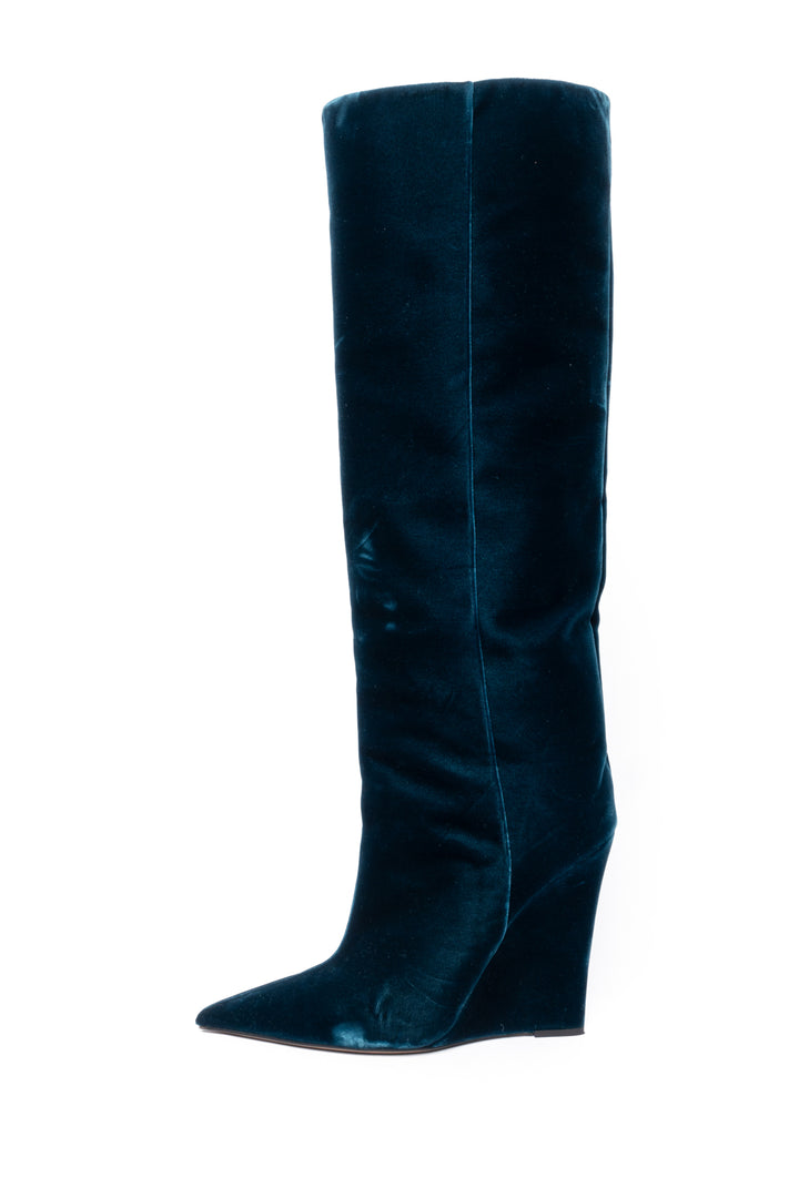 Jimmy Choo Size 36 Tall Velvet Wedge Boots