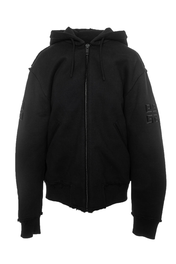 Givenchy Size L Men's Bomber Jacket w/ Leather Logo Script