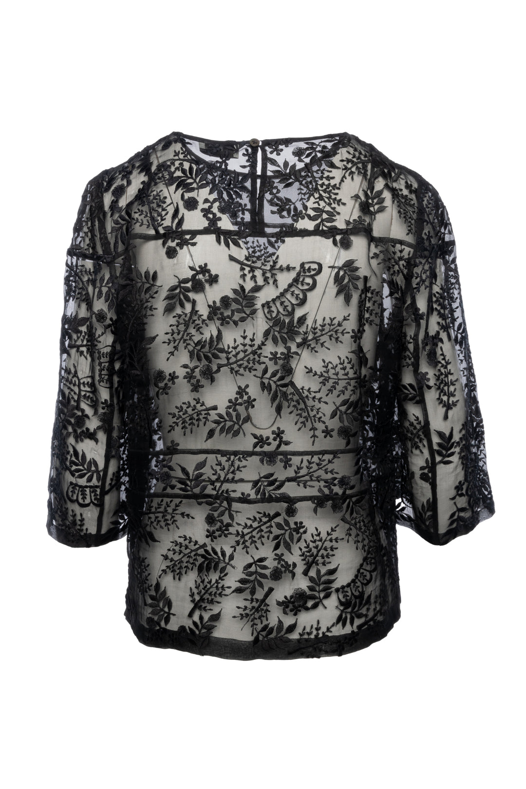 Dries Van Noten Size 40 Embroidered Silk Top