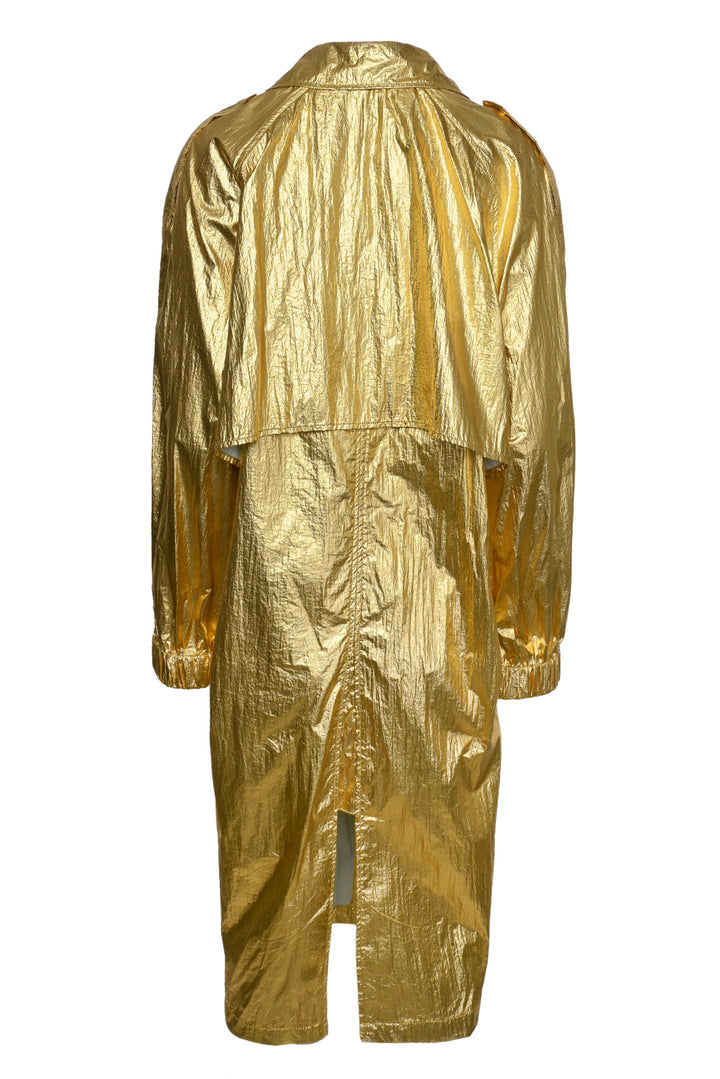 Forte_Forte Size 2 Metallic Single Breasted Trench Coat