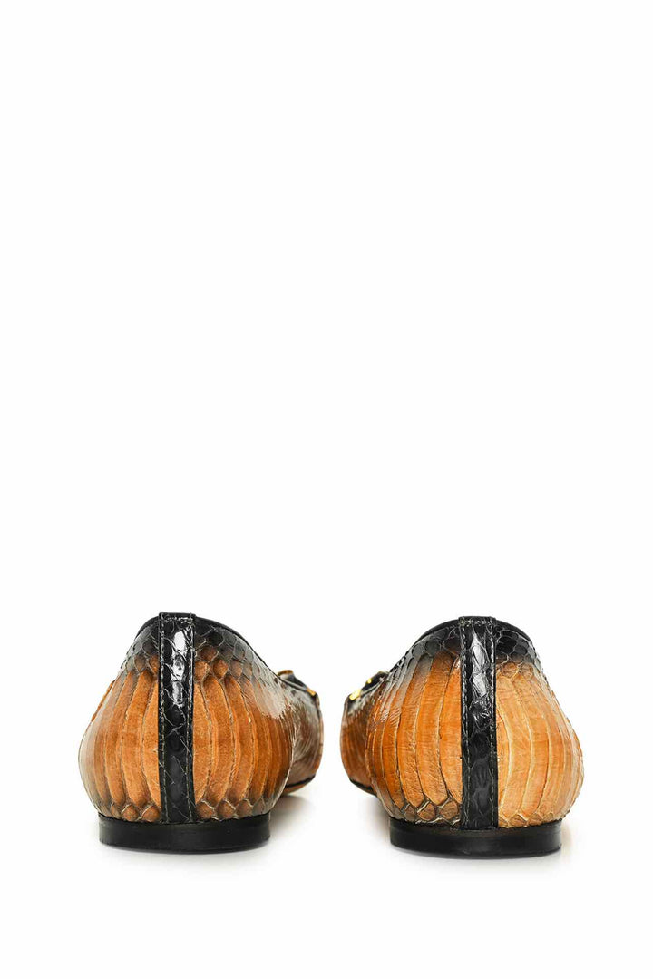 Alexander Mcqueen Size 37.5 Python Skull Chain Flats