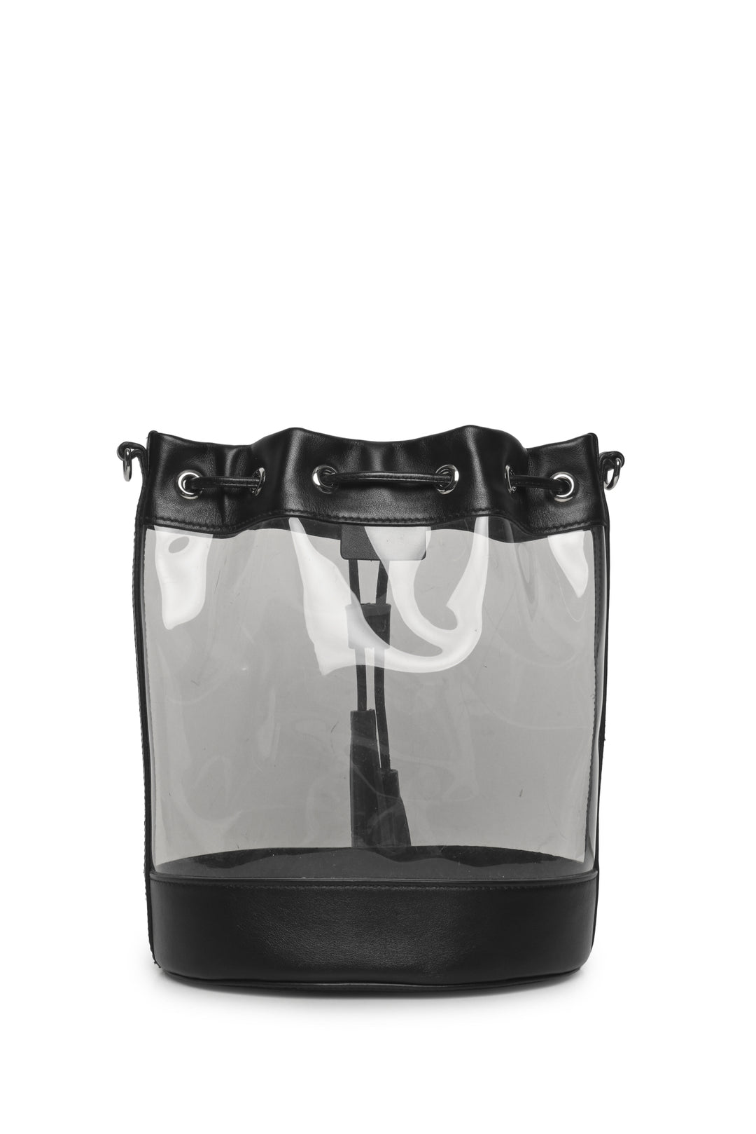 Miu Miu Leather & PVC Drawstring Bucket Bag