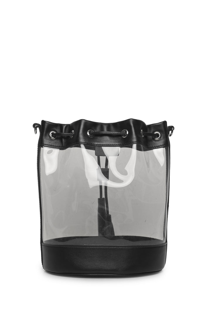 Miu Miu Leather & PVC Drawstring Bucket Bag