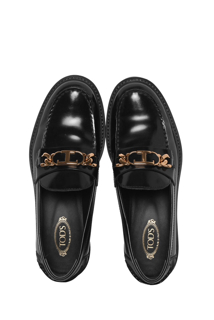 Tod's Size 36.5 Logo Plaque Loafers
