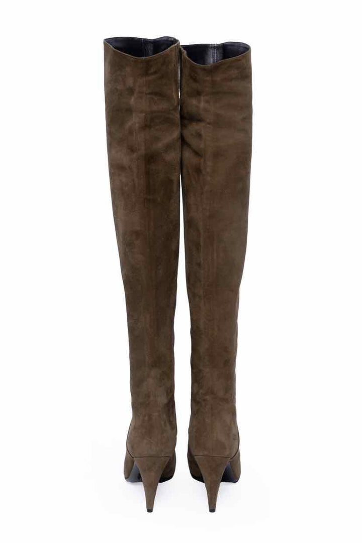 Yves Saint Laurent Size 37 Suede Over-The-Knee Boots