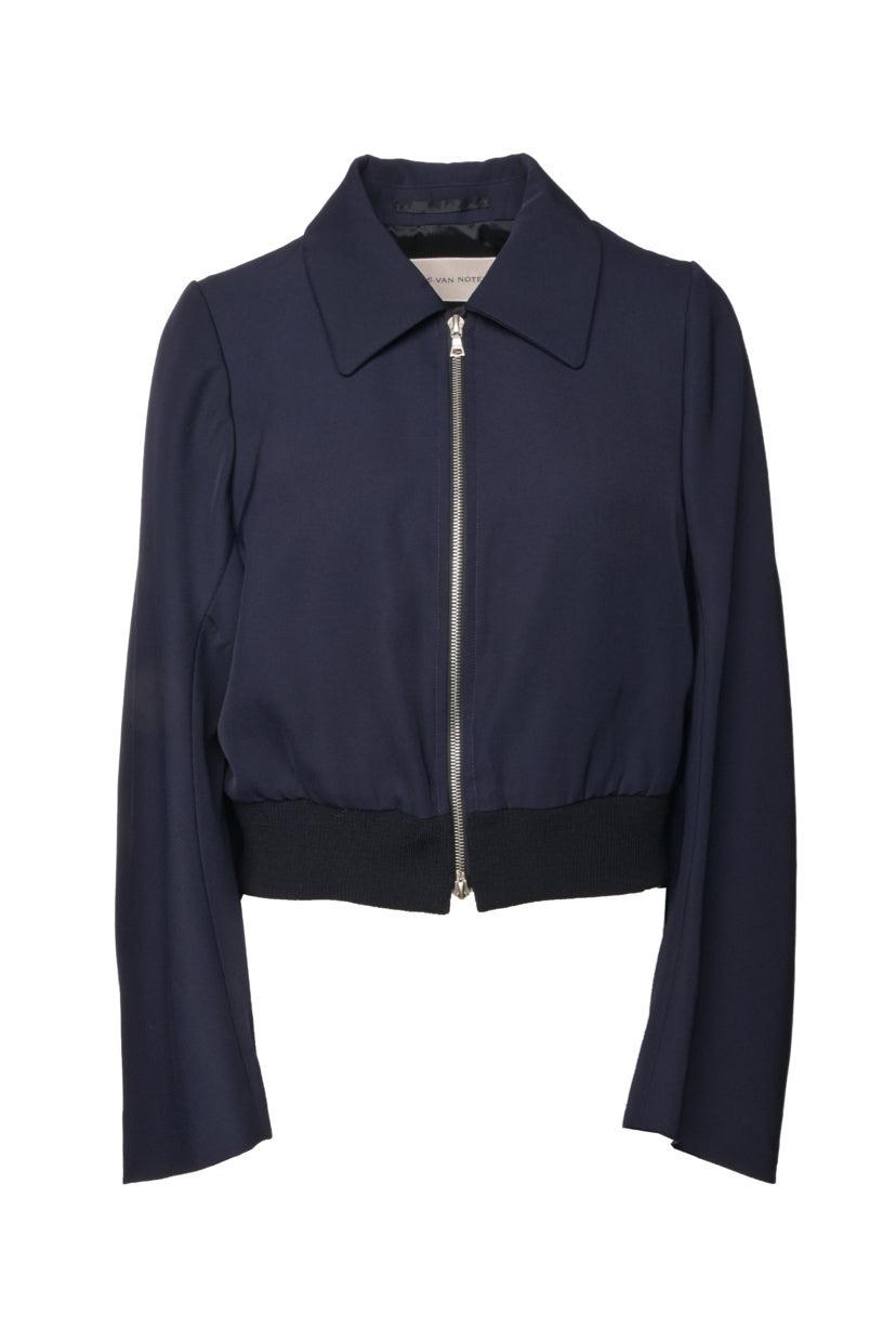 Dries Van Noten Size 40 Cropped Twill Bomber Jacket