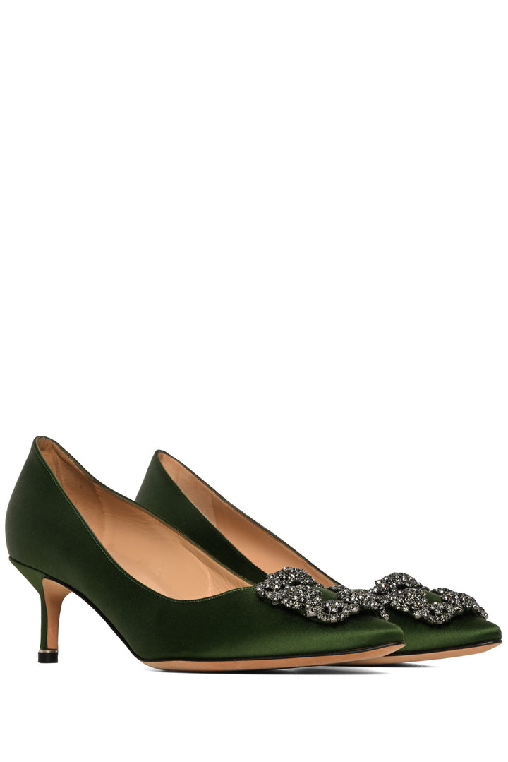 Manolo Blahnik Size 37 Hangisi Satin Pumps