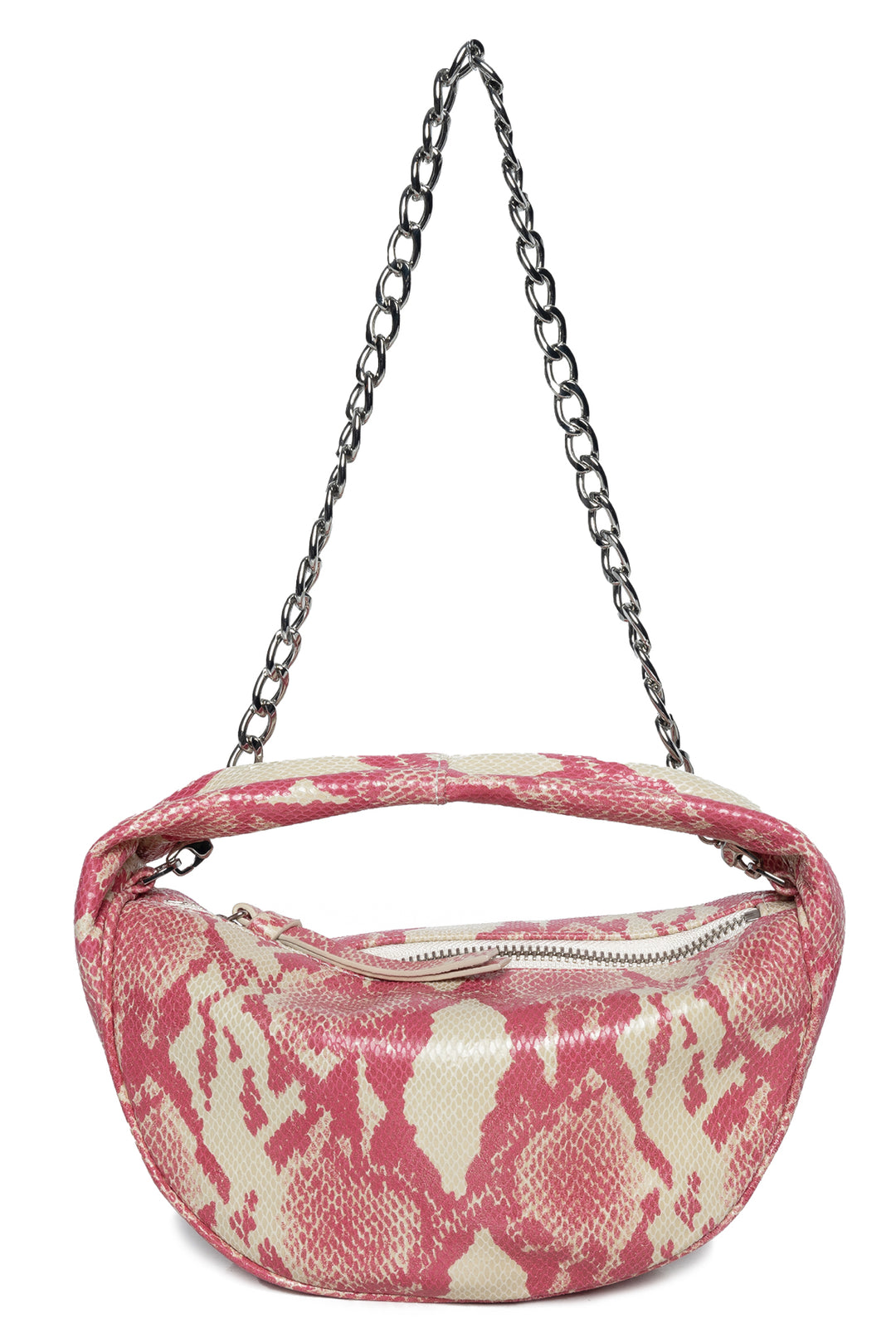 BY FAR Baby Cush Cyclamen Snake Print Leather Purse