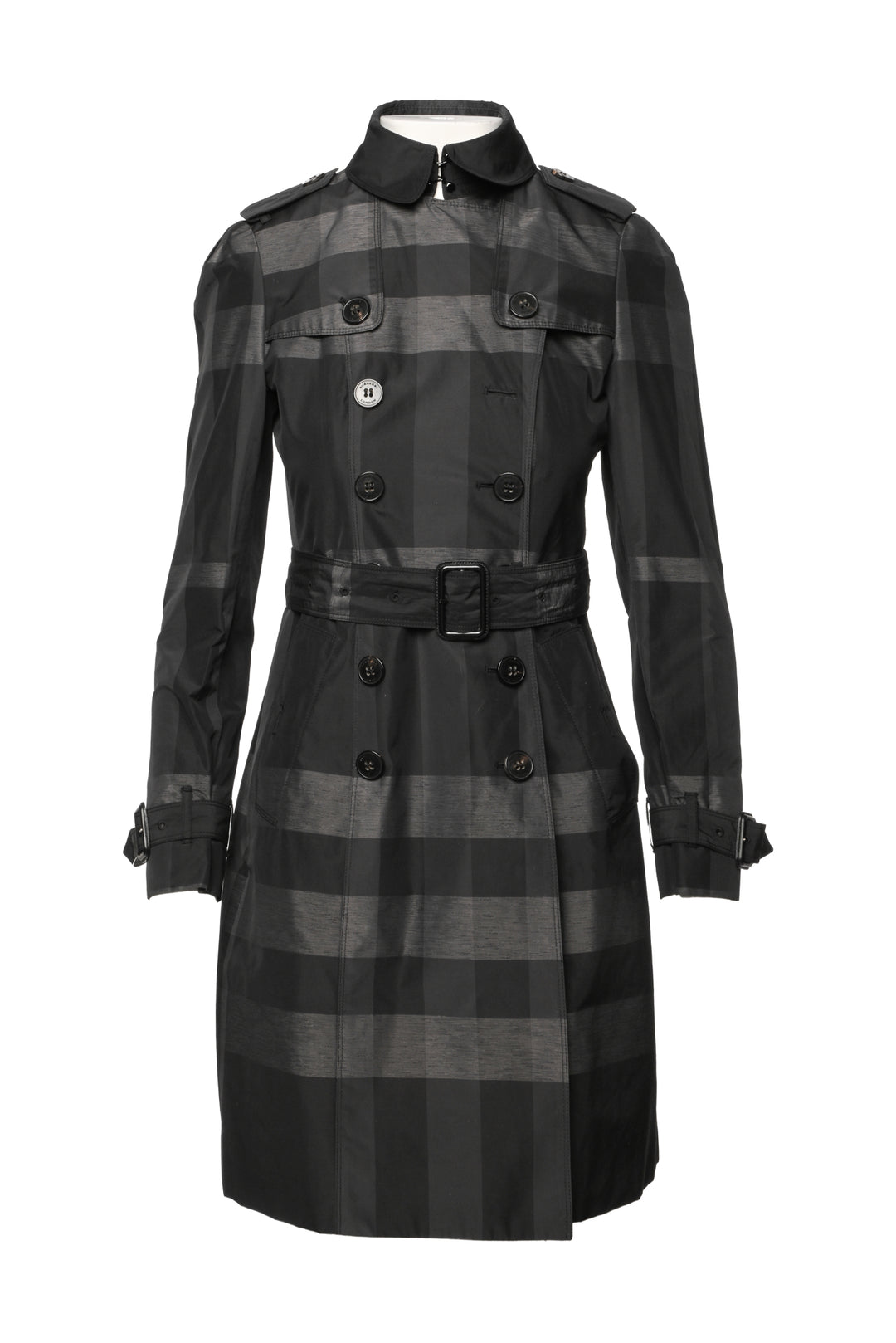 Burberry Size 2 Check Trench Coat