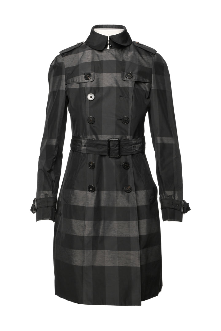 Burberry Size 2 Check Trench Coat