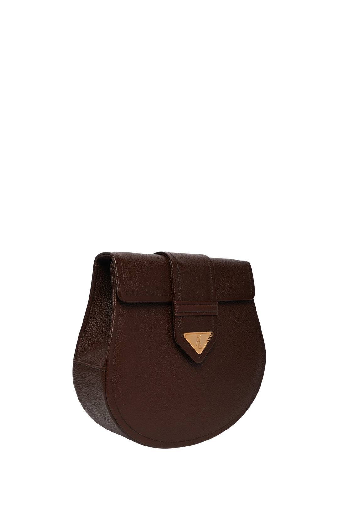 Saint Laurent Vintage Grained Leather YSL Triangle Logo Flap Shoulder Bag