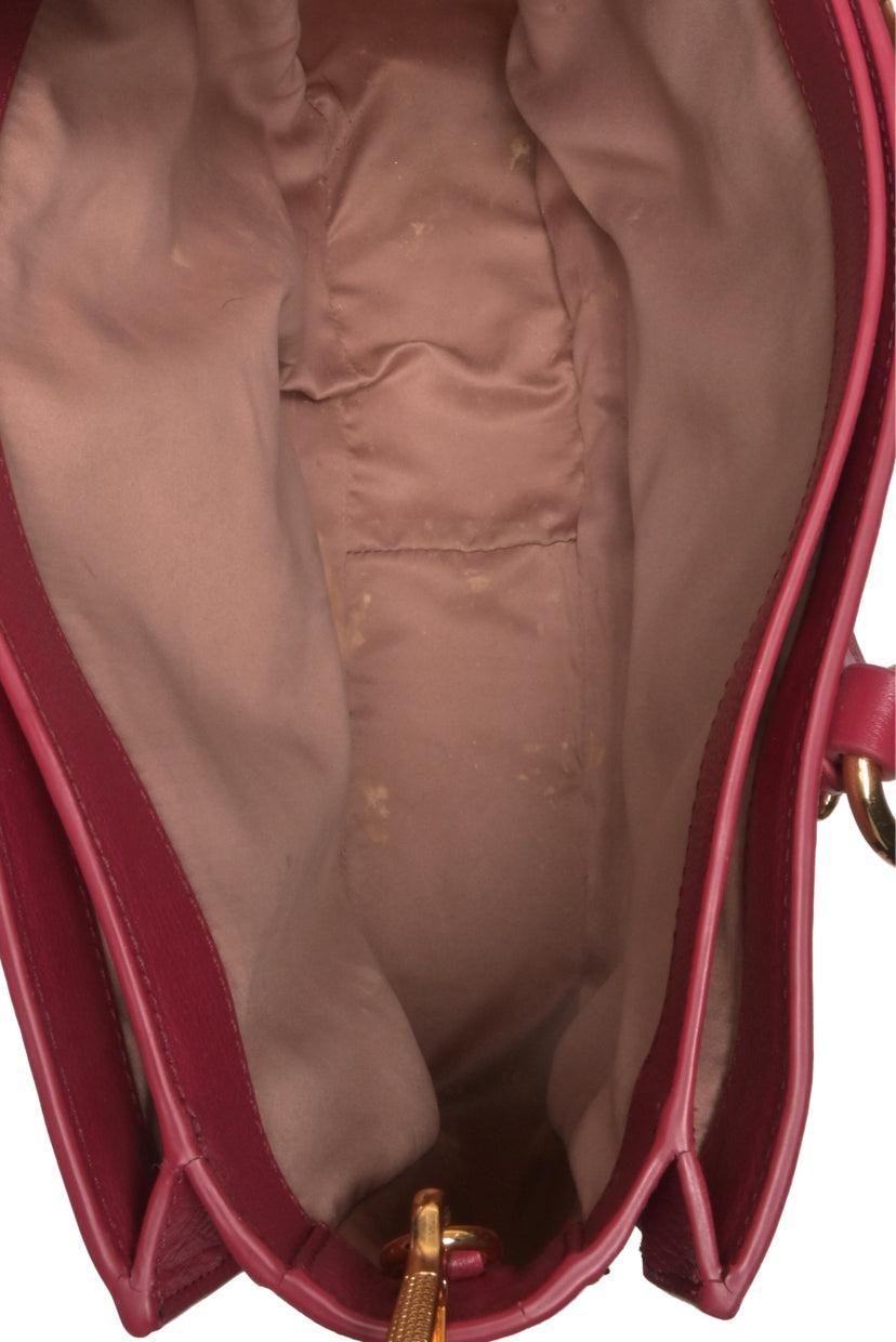 Miu Miu Two-tone Leather Buckle Tote