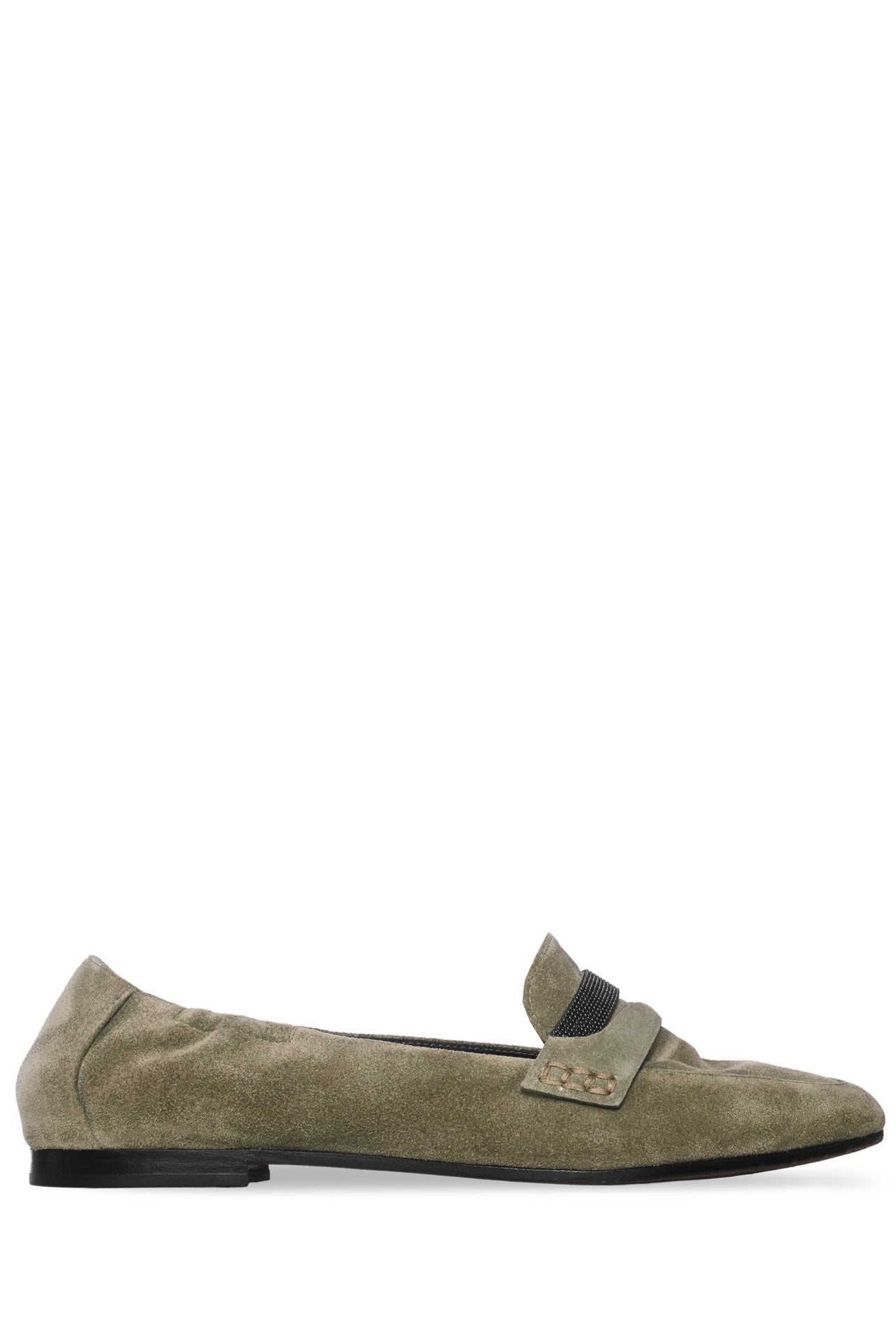 BRUNELLO CUCINELLIモニーレ ローファー.37.24cm Brunello Cucinelli Size 37.5 Monili Embellished Suede Loafers