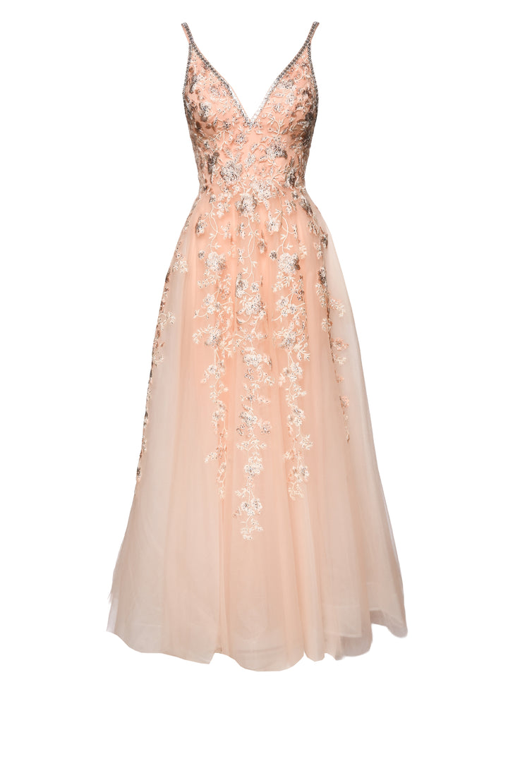 Vimo Wedding Vancouver Size 4 Floral Embroidered & Jeweled Embellished Gown