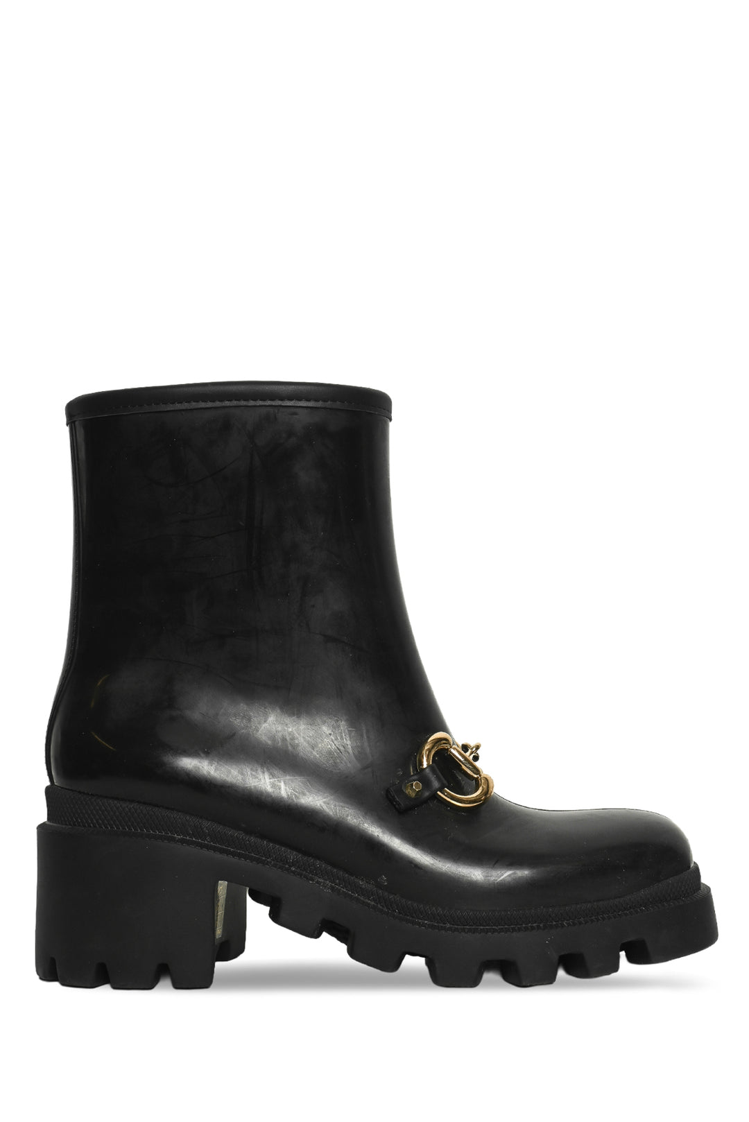 Gucci Size 38 Horsebit Accent Rubber Rain Boots