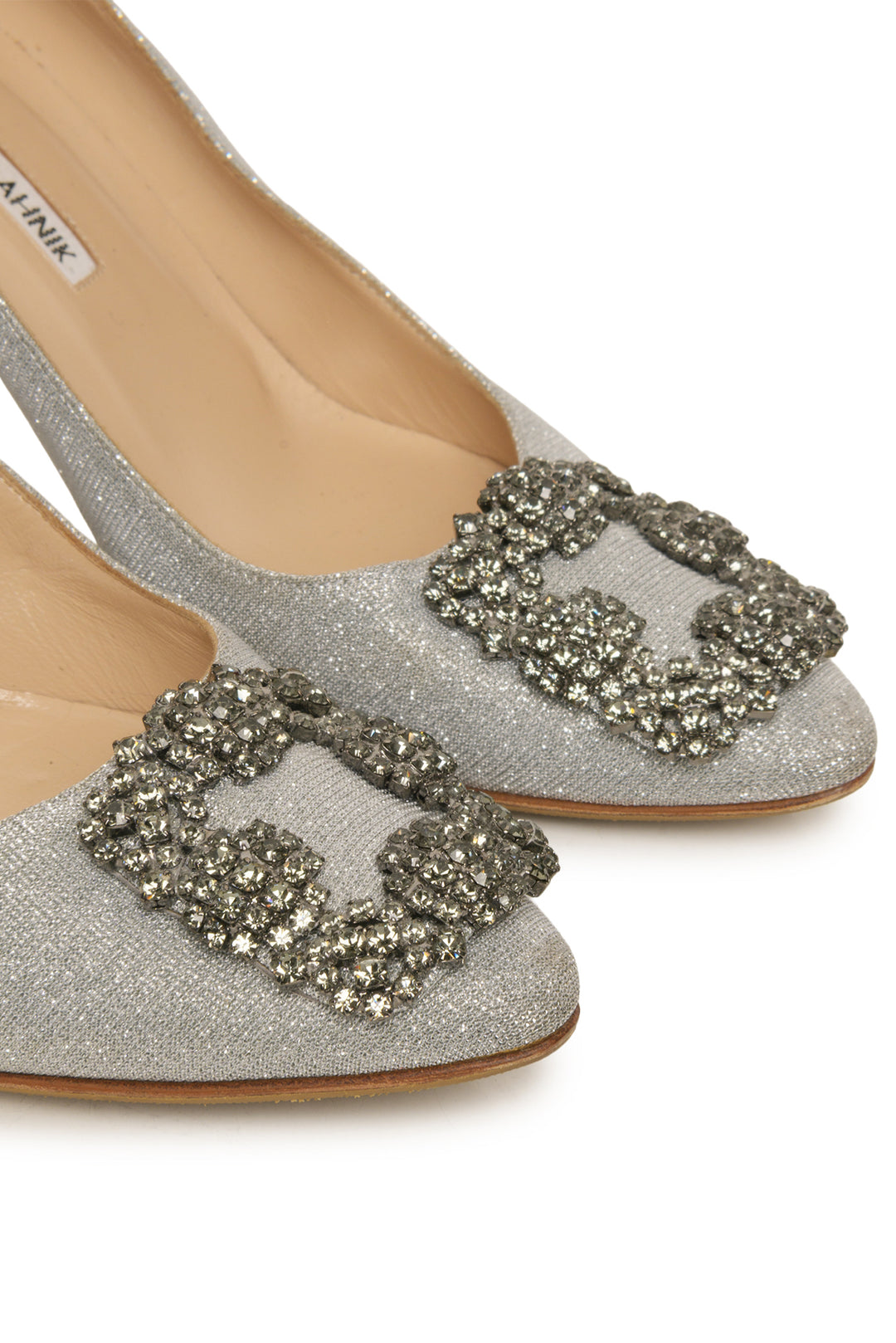 Manolo Blahnik Size 37.5 Hangisi 70 Sparkly Pumps