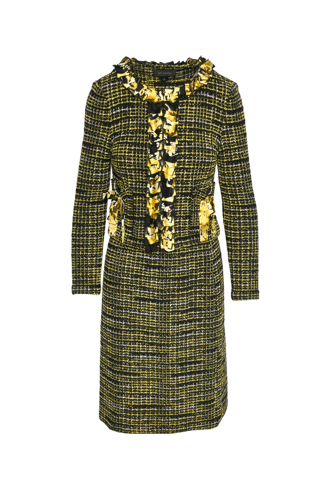 St. John Size 2 Tweed Jacket & Pencil Skirt Set