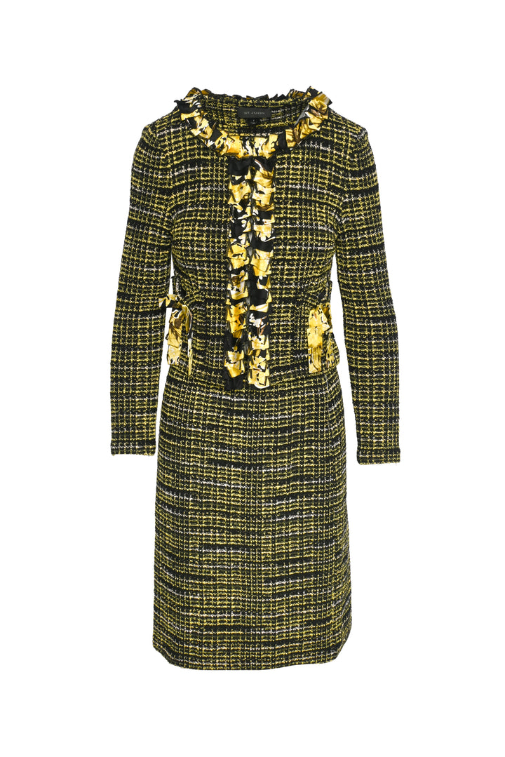 St. John Size 2 Tweed Jacket & Pencil Skirt Set