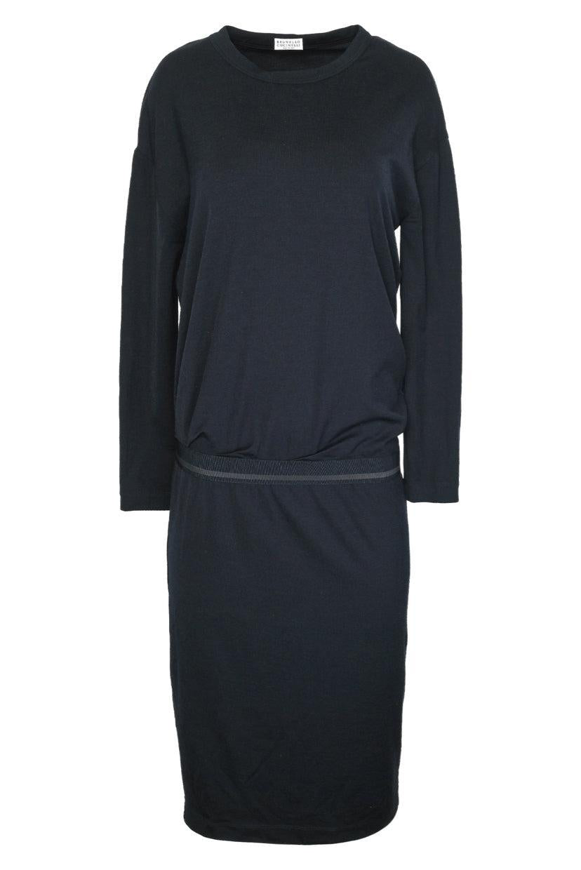 Brunello Cucinelli Size M Long Sleeve Wool Maxi Dress