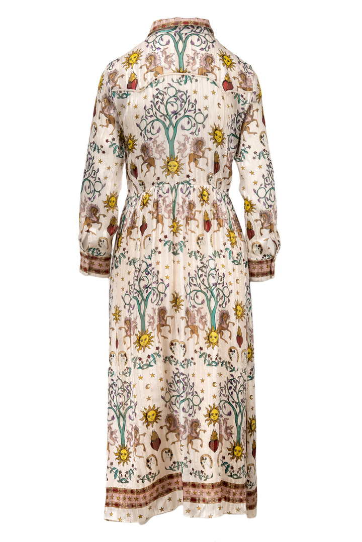 Sandro Size 38 Silk Astrology Print Maxi Dress