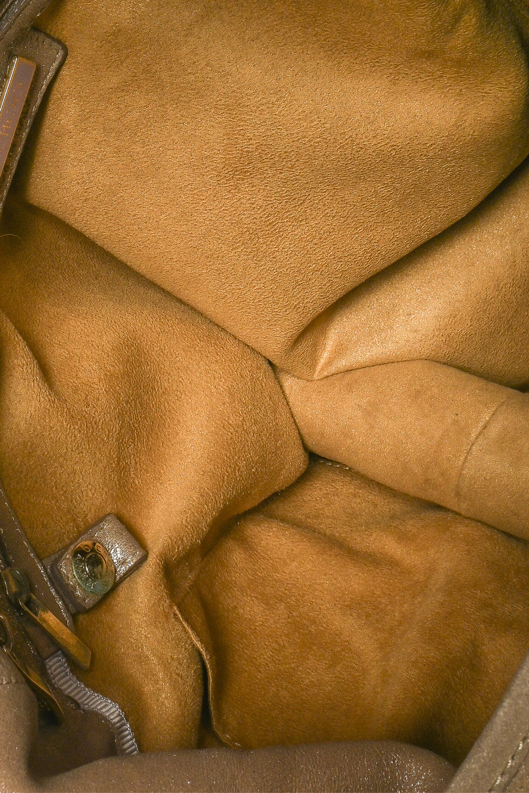 Jimmy Choo Bardia Perforated Metallic Suede Buckle Strap Hobo Shoulder Bag